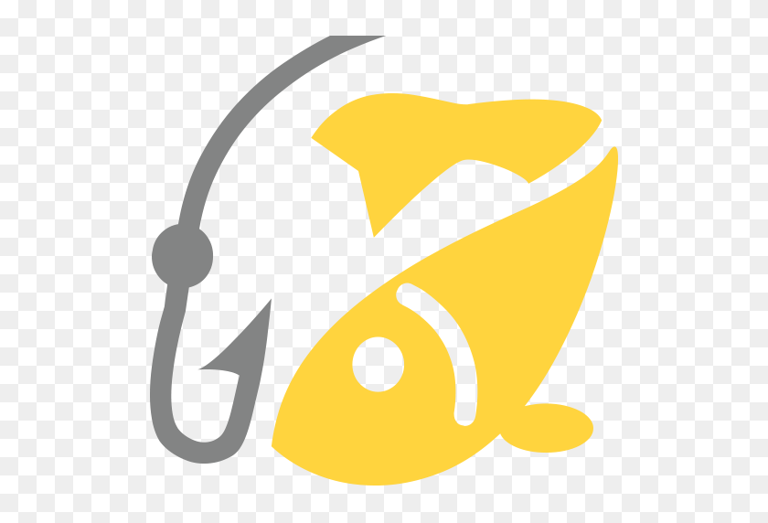 512x512 Удочка И Рыба Emoji Для Facebook, Идентификатор Электронной Почты Sms - Fish Emoji Png