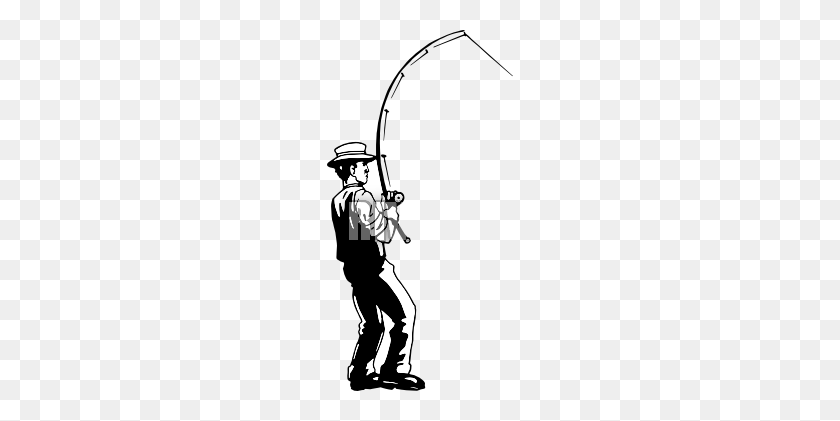 186x361 Fishing Pole Black And White - Fishing Pole Clipart Black And White