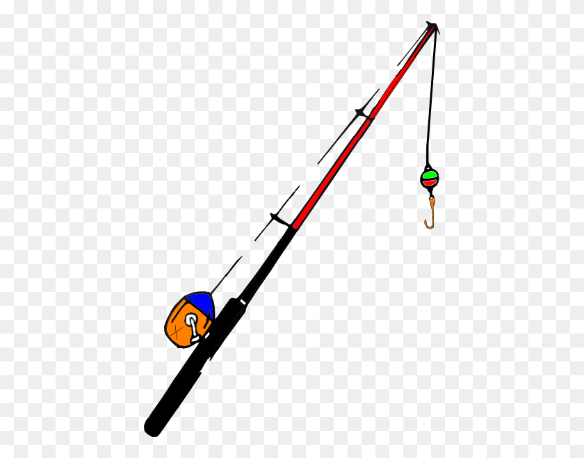 426x599 Fishing Pole Fsf Clip Art - Fishing Rod Clipart