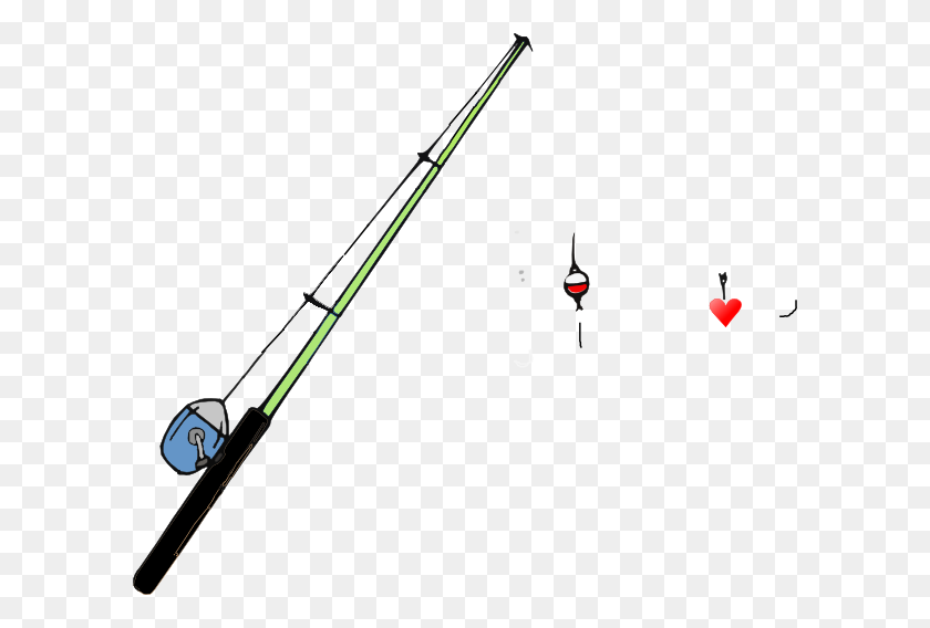 600x508 Fishing Pole Heart Clip Art - Fishing Reel Clipart