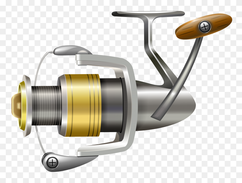 8000x5927 Fishing Reel Png Clip Art - Rod And Reel Clipart