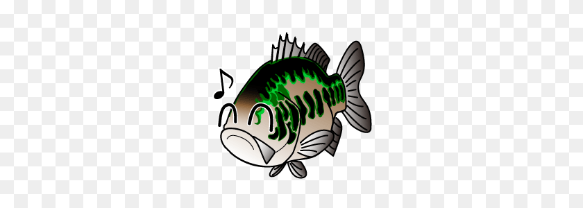 240x240 Fishing Sticker Black Bass Line Stickers Line Store - Bass Fish PNG
