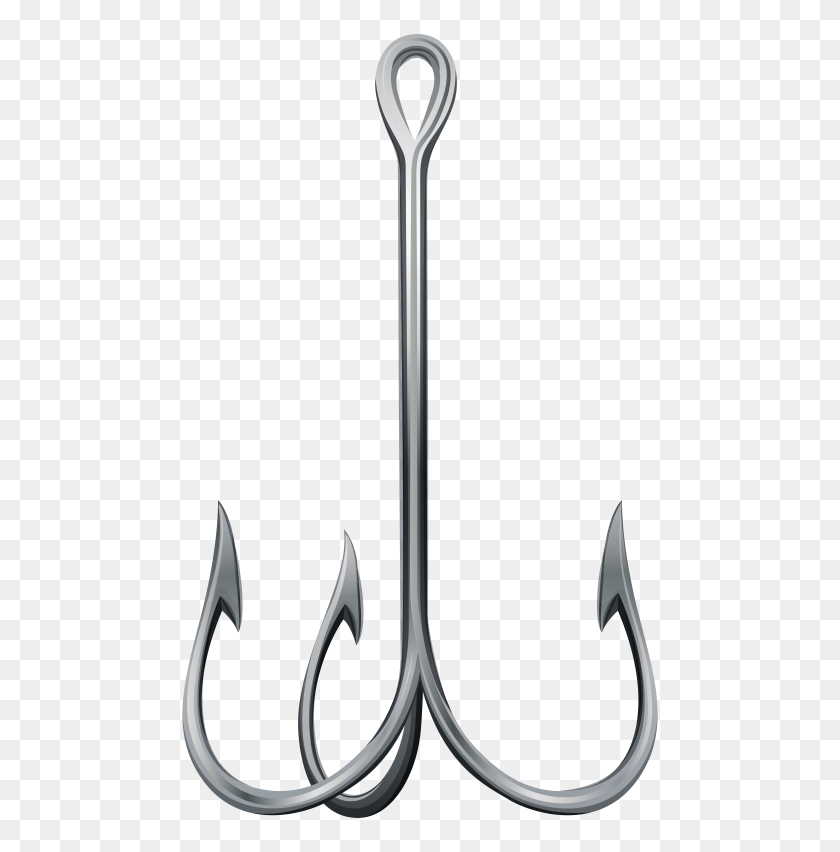480x792 Fishing Treble Hook Png - Fish Hook Clipart Black And White