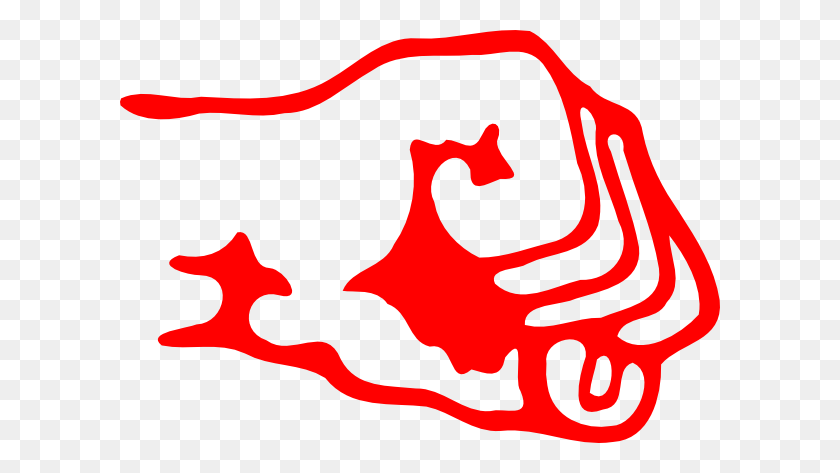 600x413 Fist Clipart Red - Raised Fist Clip Art