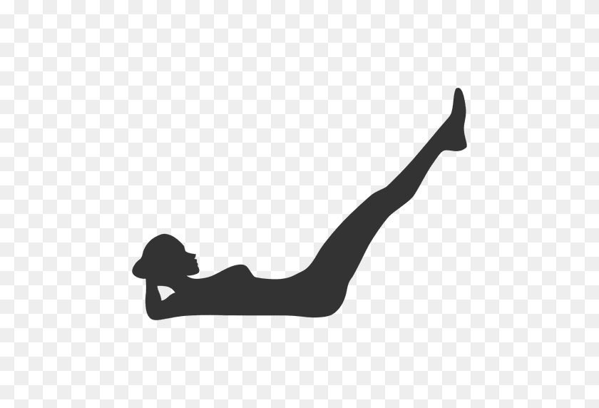 512x512 Fitness Woman Silhouette Doing Abs - Abs PNG