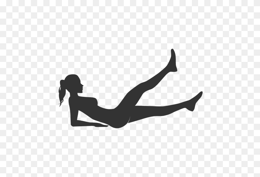 512x512 Fitness Woman Silhouette Lifting Legs - Legs PNG