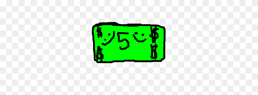 300x250 Five Dollar Bill Is Happy! - Five Dollar Bill Clipart