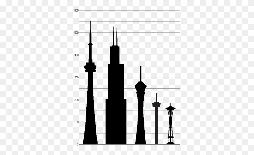 348x452 Five North American Towers - Space Needle PNG