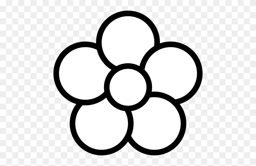 500x485 Значок Пять Лепестков Цветок Белый - 5 Лепестков Цветок Клипарт