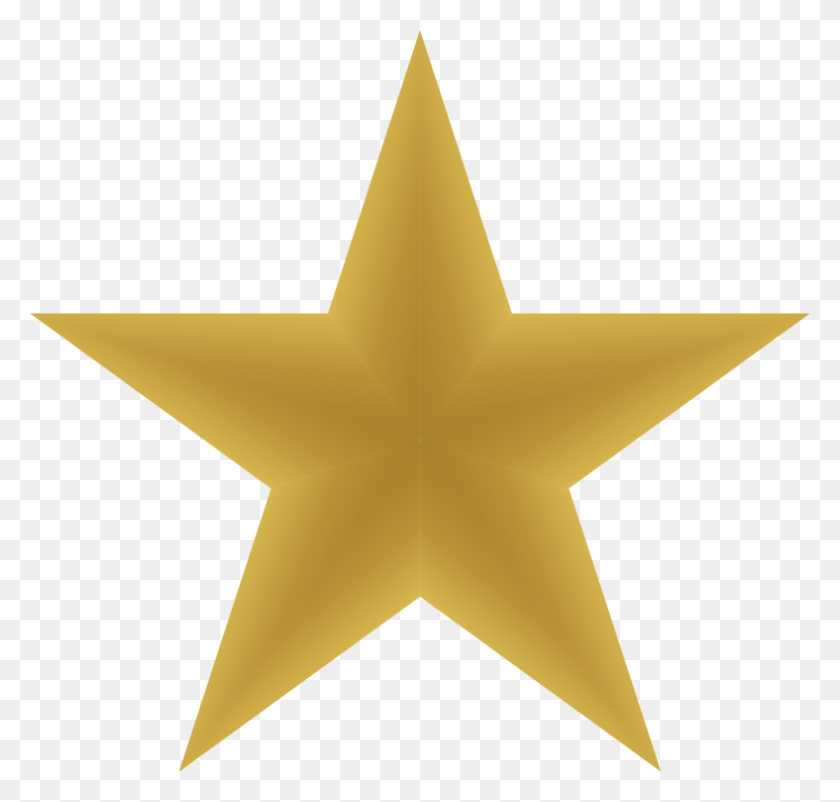 788x750 Five Pointed Star Gold Template Microsoft Word - Gold Star Clip Art Free