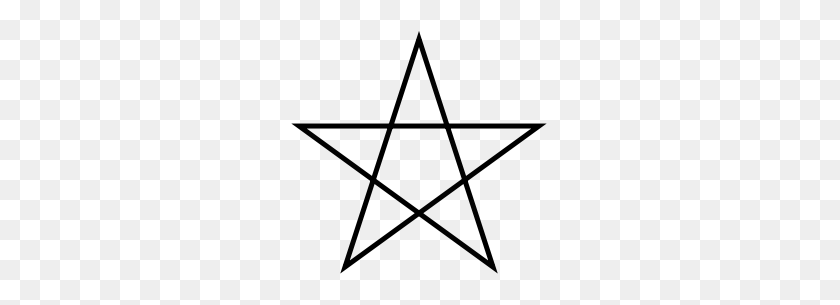 260x245 Five Pointed Star Lined - Five Stars PNG