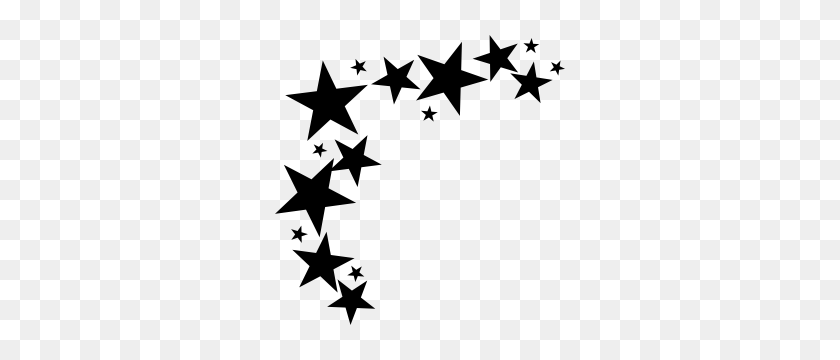 300x300 Pegatina De Cinco Estrellas De Diferentes Tamaños - Clipart De Cinco Estrellas