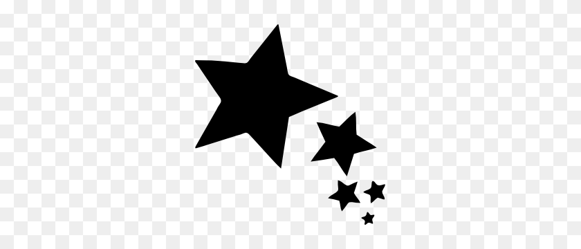 300x300 Five Stars Of Different Sizes Sticker - Five Stars PNG