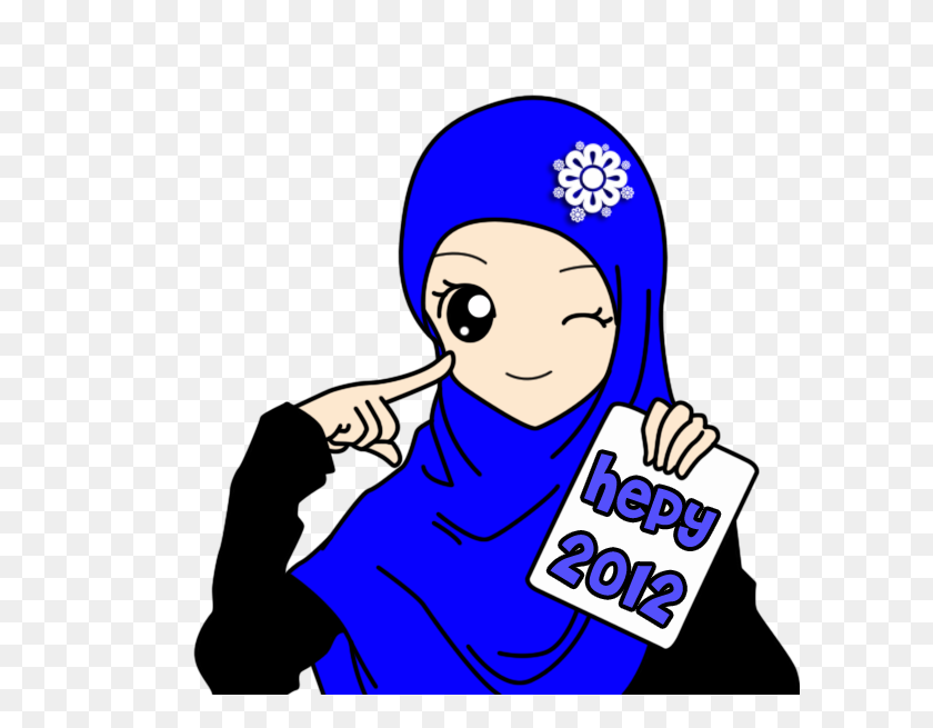 600x595 Fizgraphic Diseño De Impresión De Regalos De Dibujos Animados Muslimah Año Nuevo - Cómic De Imágenes Prediseñadas