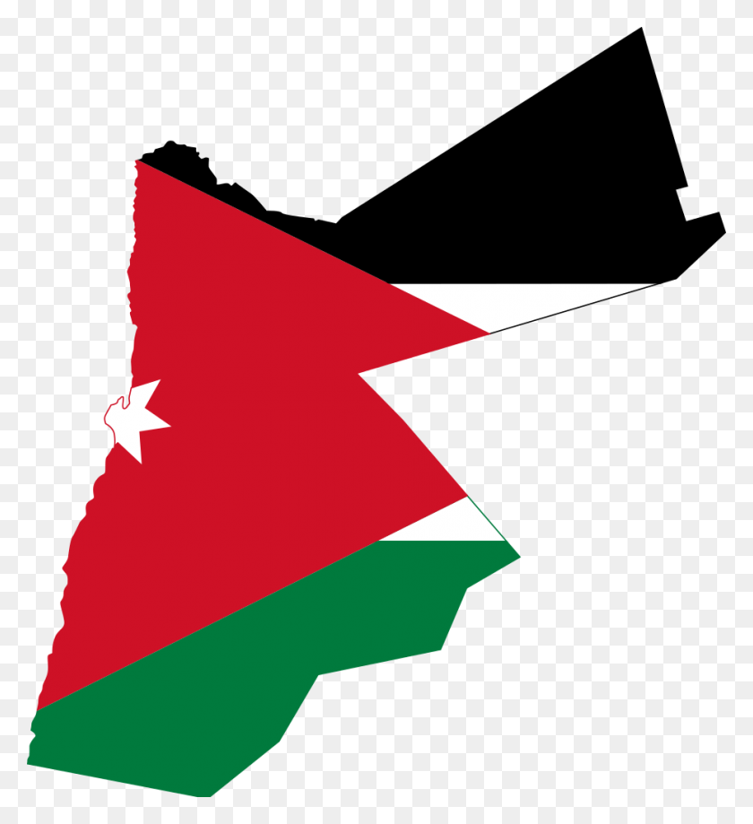 929x1024 Флаг И Карта Иордании - Иордания Png
