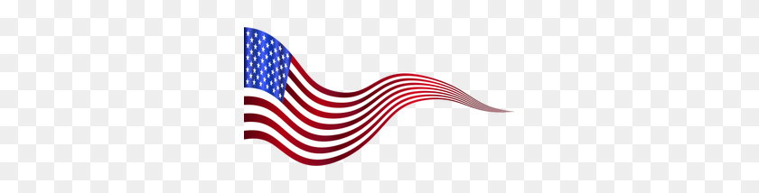 300x154 Flag Clip Art Usa - Flag Banner Clipart