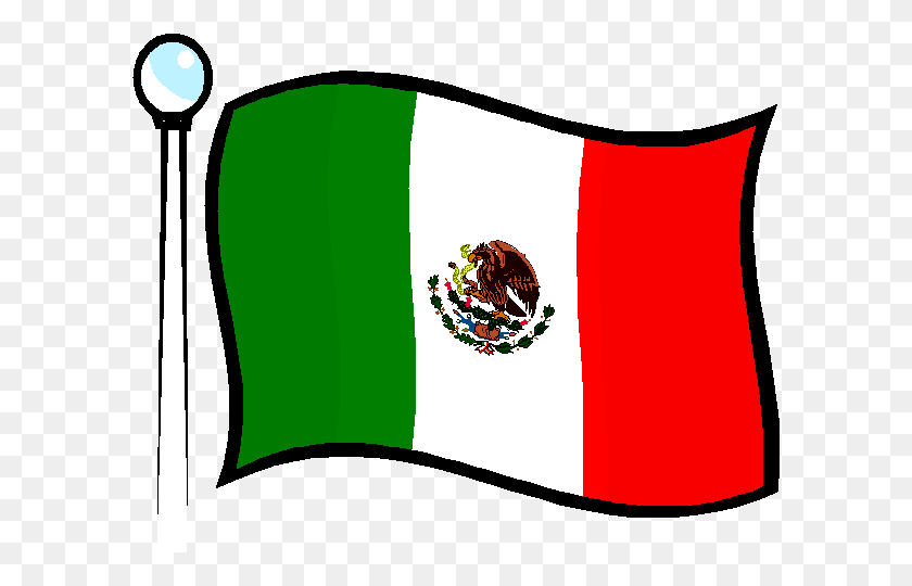 596x480 Clipart De La Bandera De México - Clipart De La Bandera En Blanco