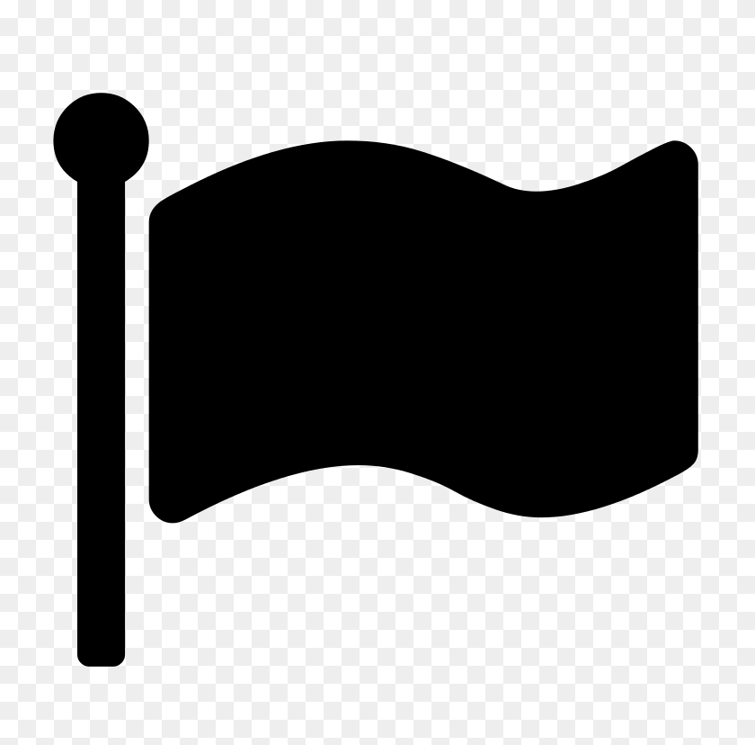 768x768 Flag Font Awesome - Флаговый Баннер, Черно-Белый Клипарт