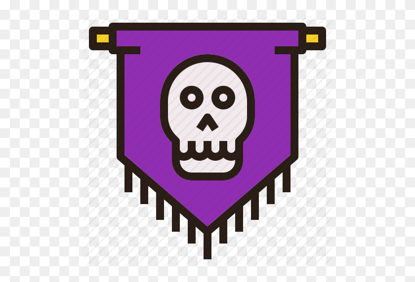 512x512 Flag, Halloween, Scary, Skull, Spooky, Team Icon - Spooky PNG
