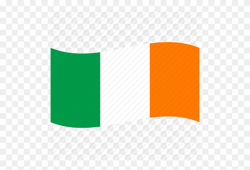 512x512 Bandera, Es Decir, Irlanda, Bandera Irlandesa, República, Bandera Ondeante, Icono Blanco - Bandera Española Png