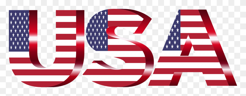 2280x782 Flag Logo Transparent - Waving American Flag PNG