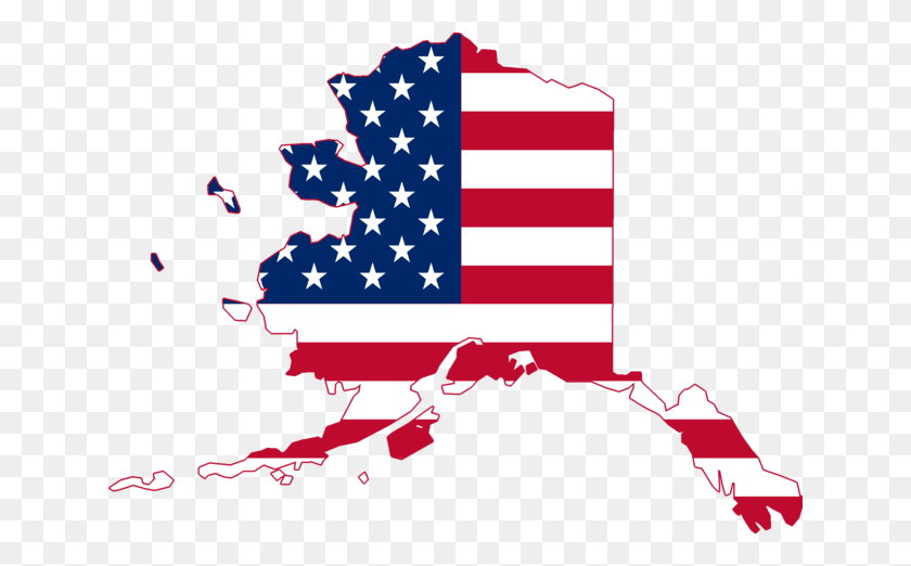 640x462 Flag Map Of Alaska - Usa Flag PNG