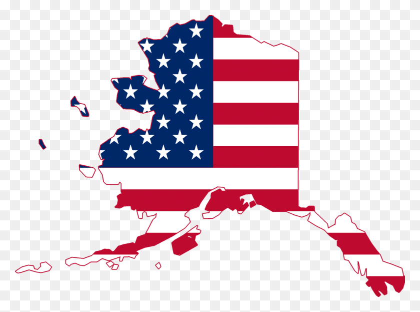 1280x924 Flag Map Of Alaska - Alaska Map Clipart