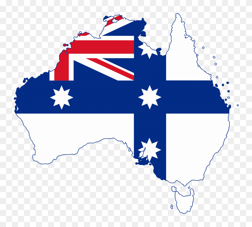 Flag Map Of Australia - Australia Flag PNG