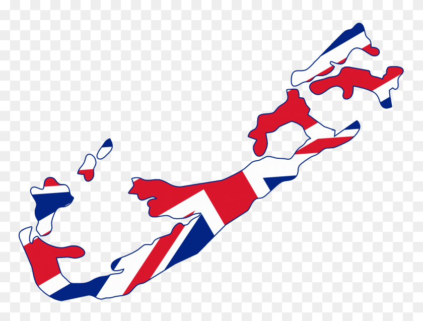 2000x1482 Flag Map Of Bermuda - British Flag PNG