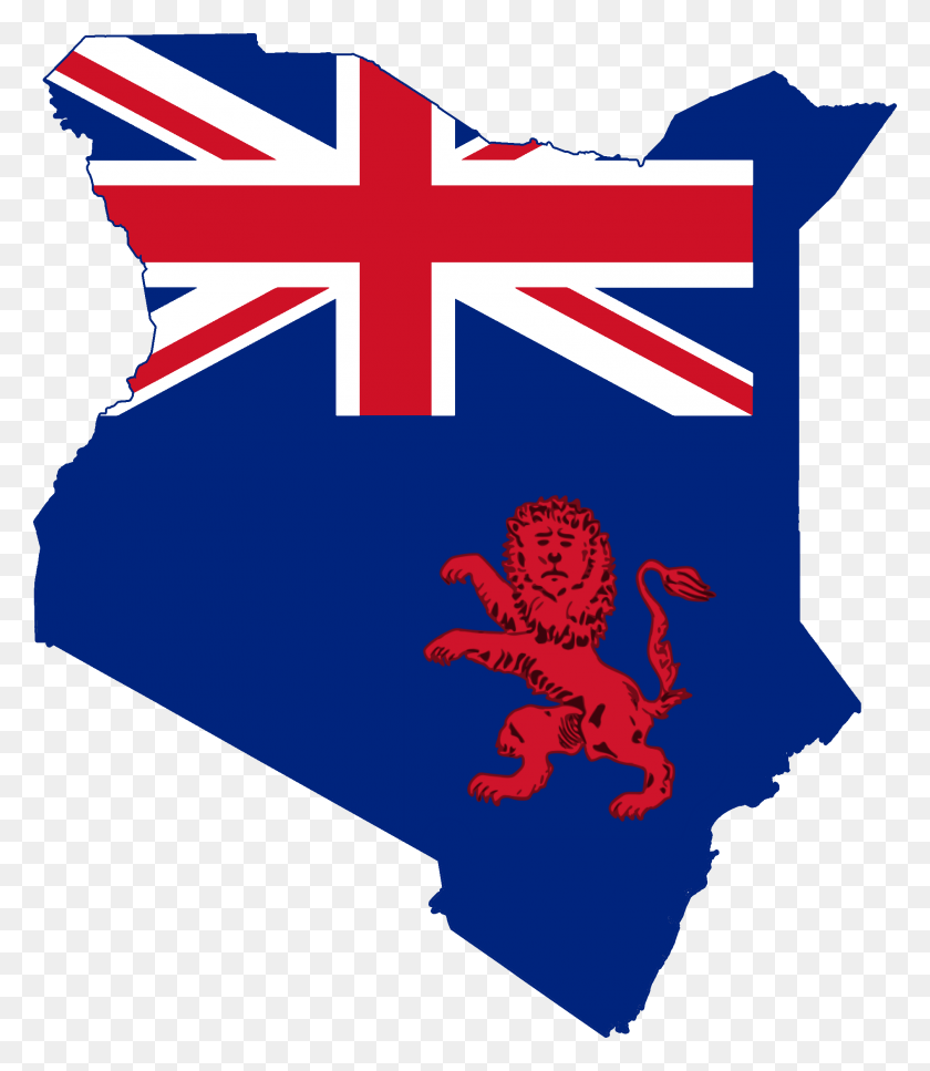 2008x2337 Флаг Карта Британской Кении - Британский Флаг Png