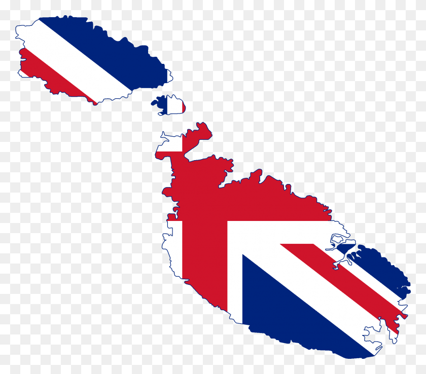 2006x1745 Флаг Карта Британской Мальты - Британский Флаг Png