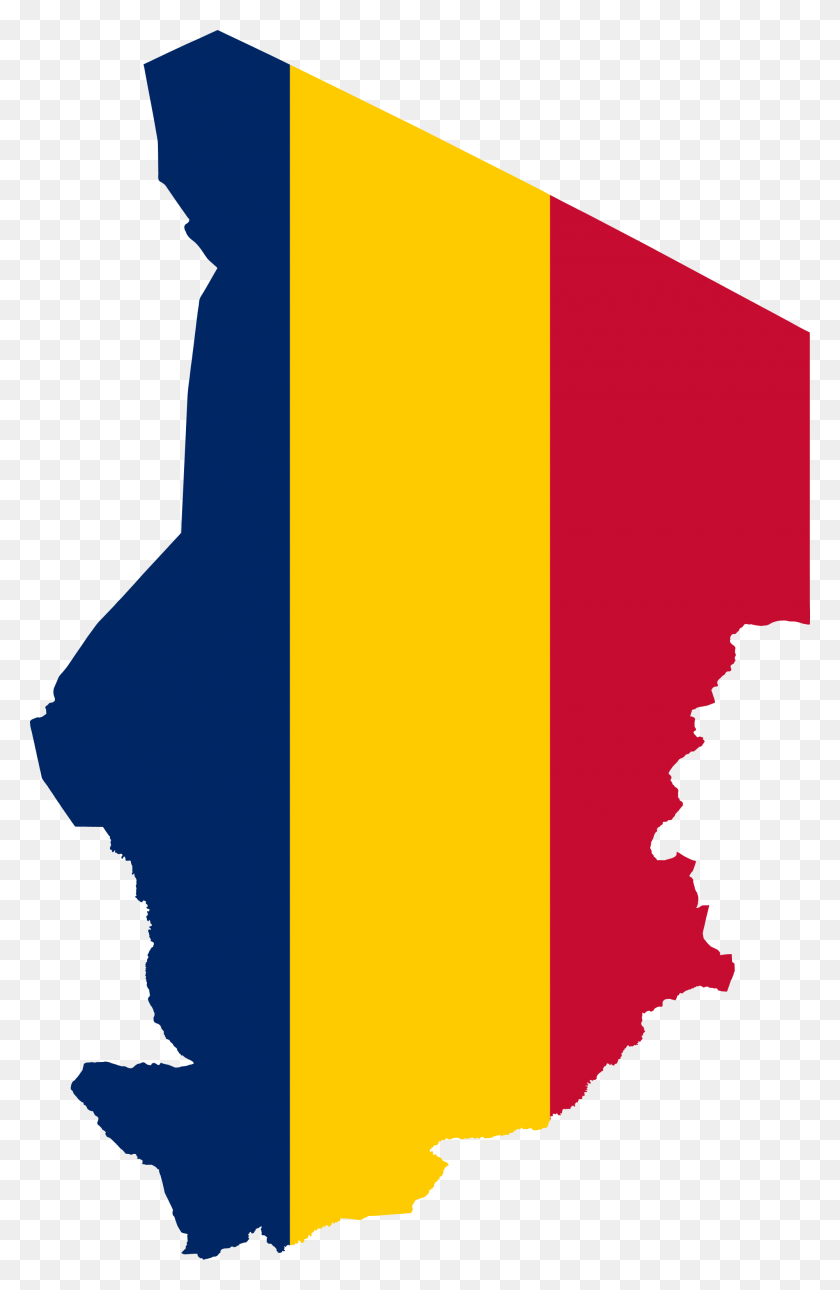 2000x3156 Flag Map Of Chad - Map Clipart