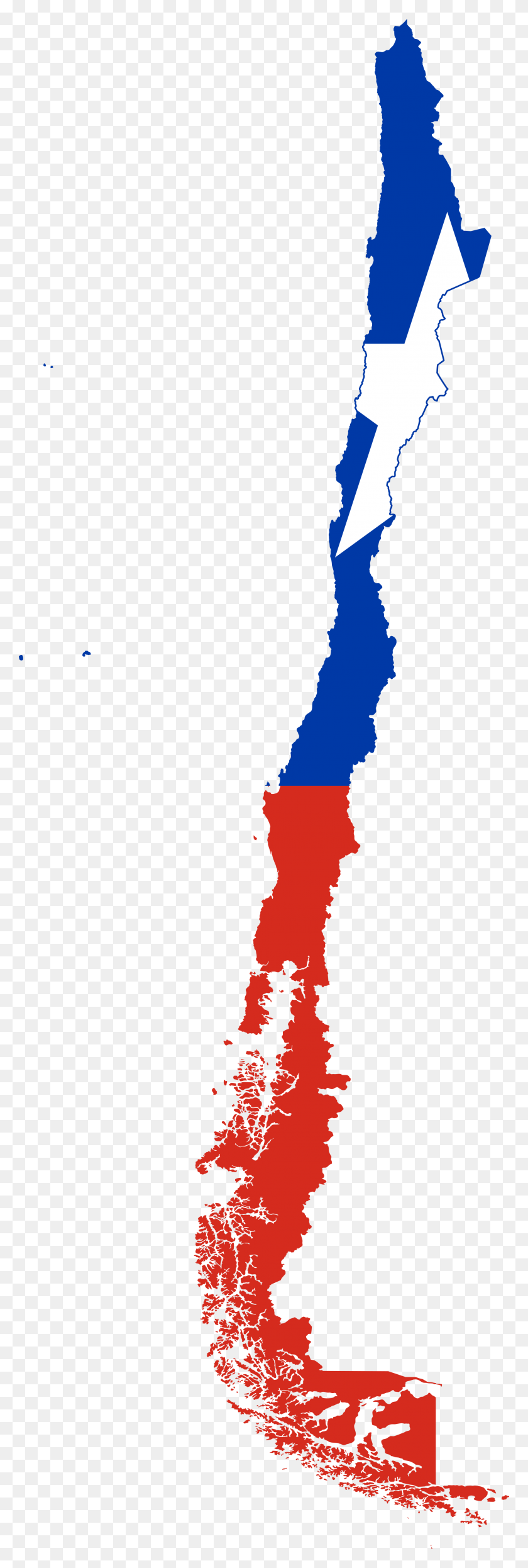 2000x6237 Flag Map Of Chile - Chile Flag PNG