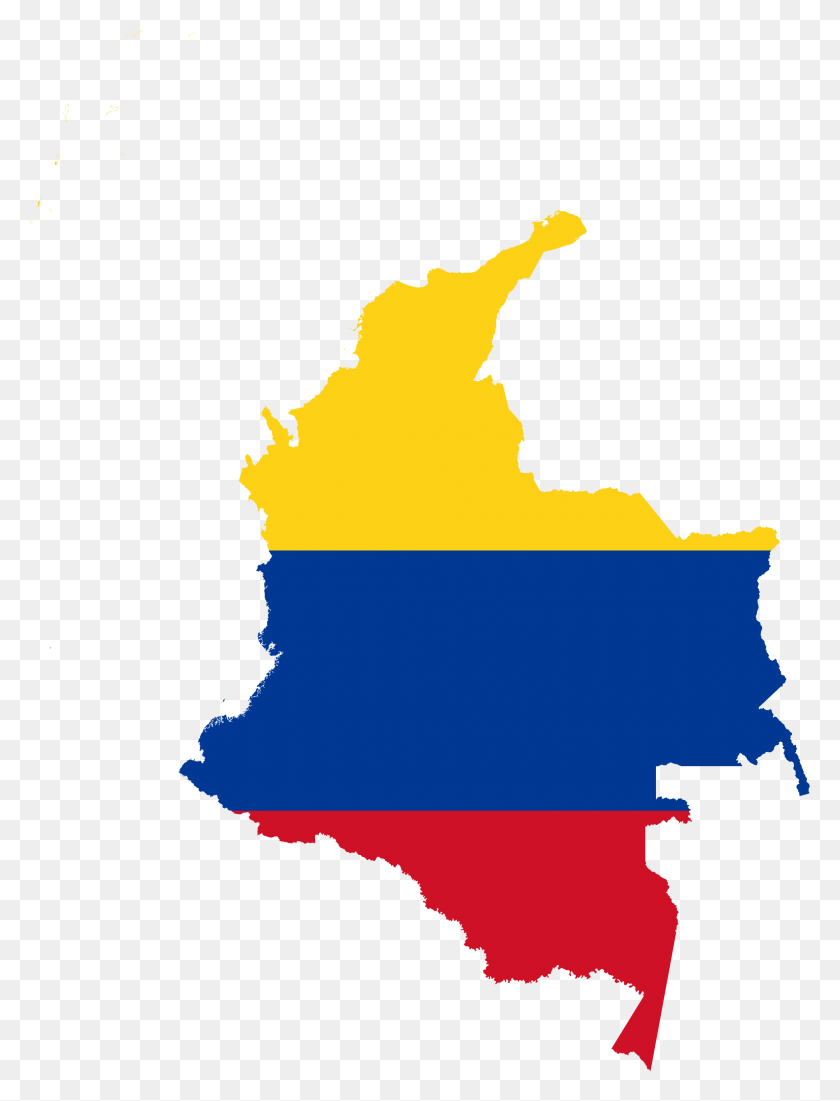 2000x2670 Flag Map Of Colombia - Colombia Flag PNG