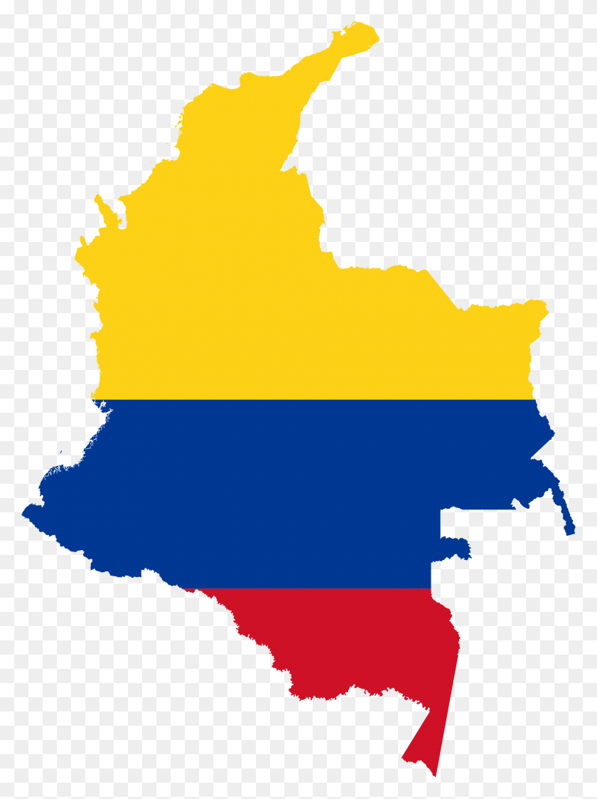 2000x2728 Flag Map Of Colombia - Colombia Flag PNG