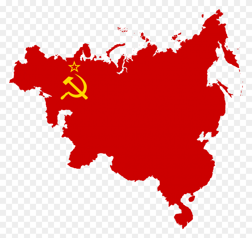 2066x1945 Flag Map Of Communist Influence In Europe Asia - Soviet Flag PNG