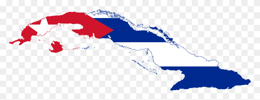 1280x430 Flag Map Of Cuba - Cuba PNG