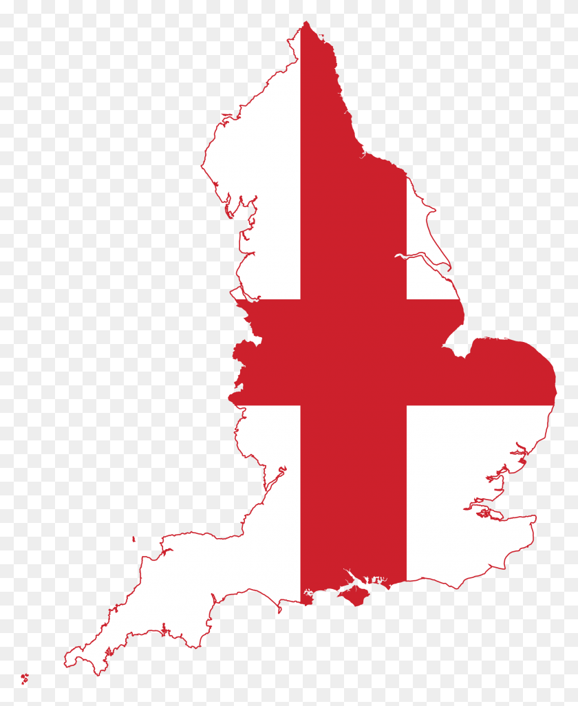 2000x2478 Flag Map Of England - England Flag PNG
