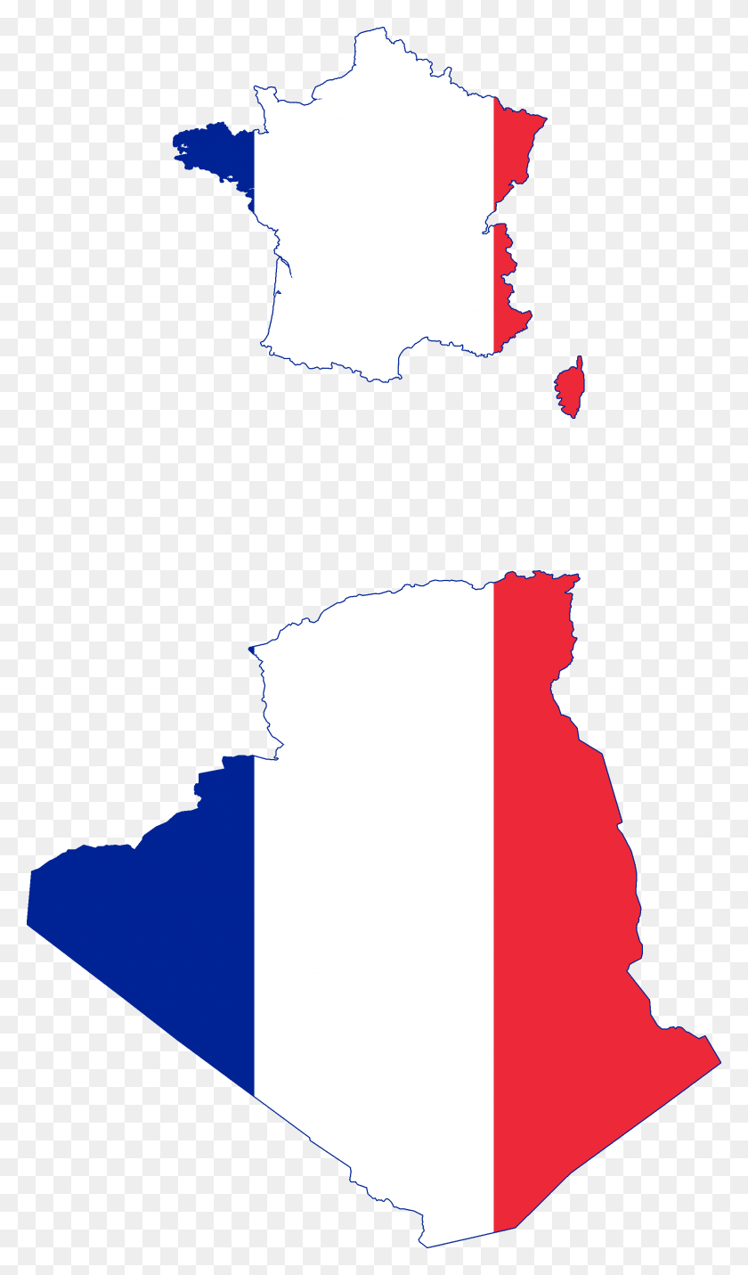1932x3396 Flag Map Of France And Algeria - France PNG