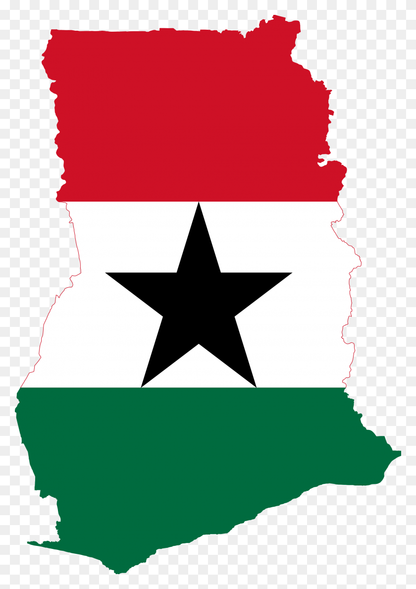 2000x2895 Flag Map Of Ghana - Ghana Flag PNG