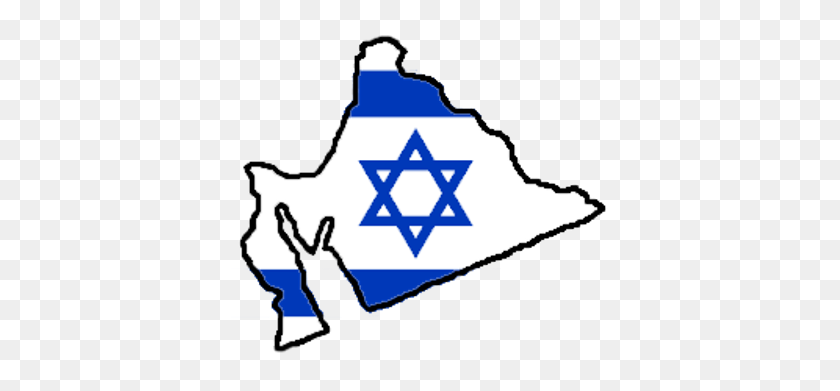 378x331 Flag Map Of Greater Israel - Israel Flag PNG