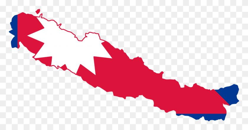 1280x624 Mapa De La Bandera Del Gran Nepal - Bandera De Nepal Png