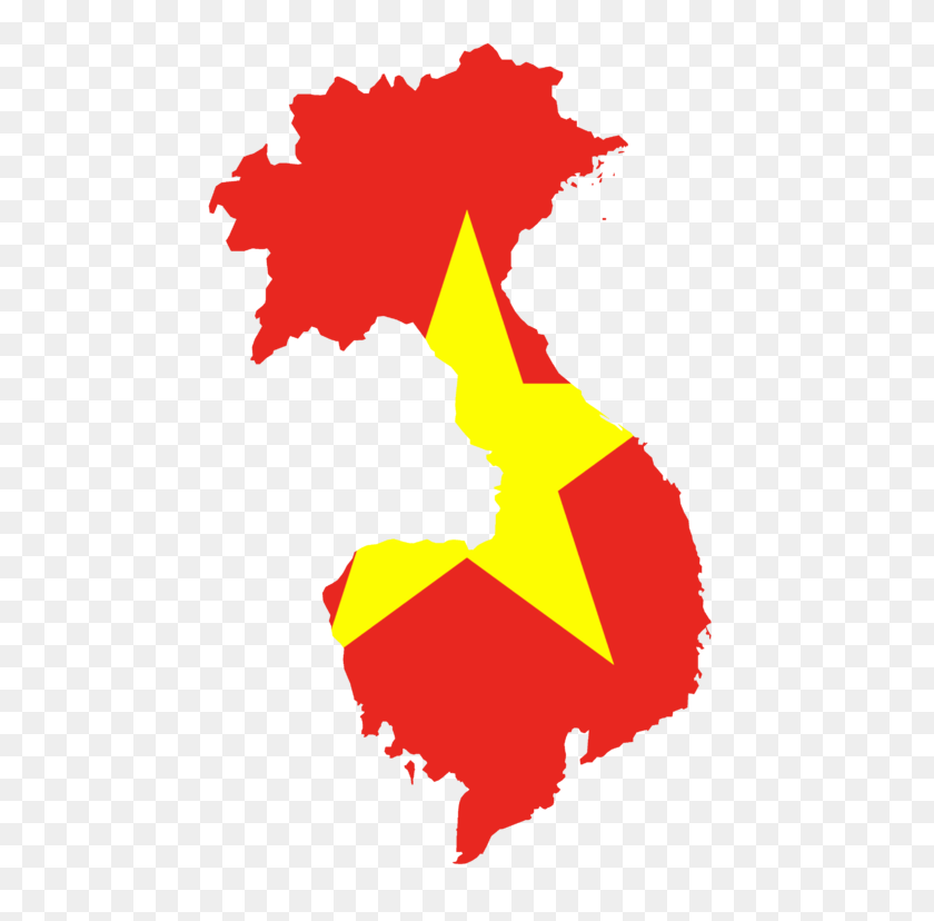 504x768 Mapa De La Bandera Del Gran Vietnam - Vietnam Png
