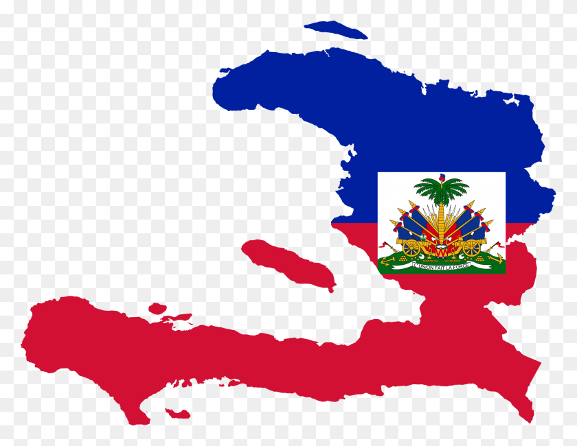 2000x1515 Flag Map Of Haiti - Haitian Flag PNG