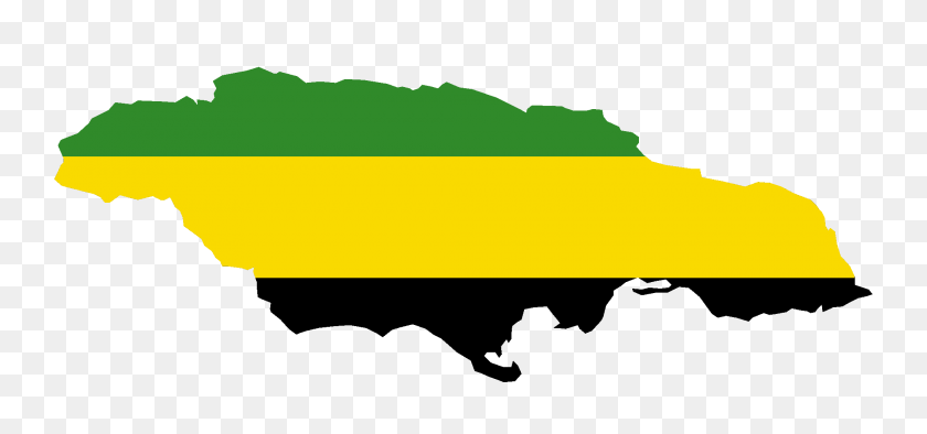 2100x900 Flag Map Of Jamaica - Jamaica Flag PNG