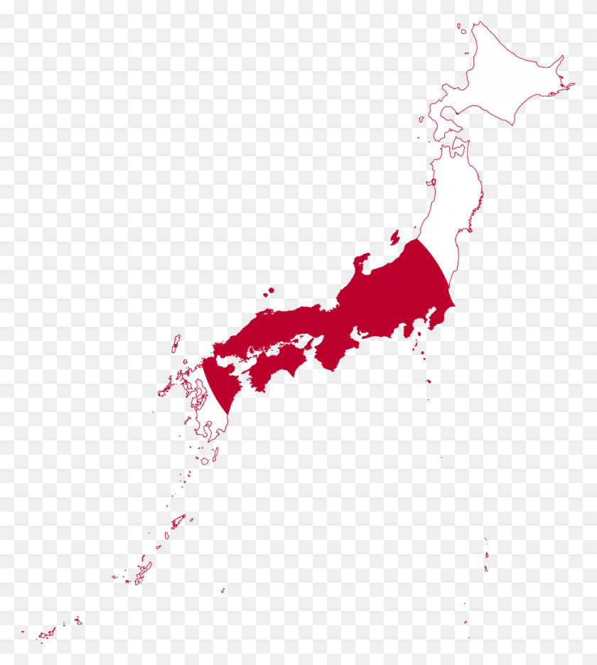 911x1024 Flag Map Of Japan - Japan Flag PNG
