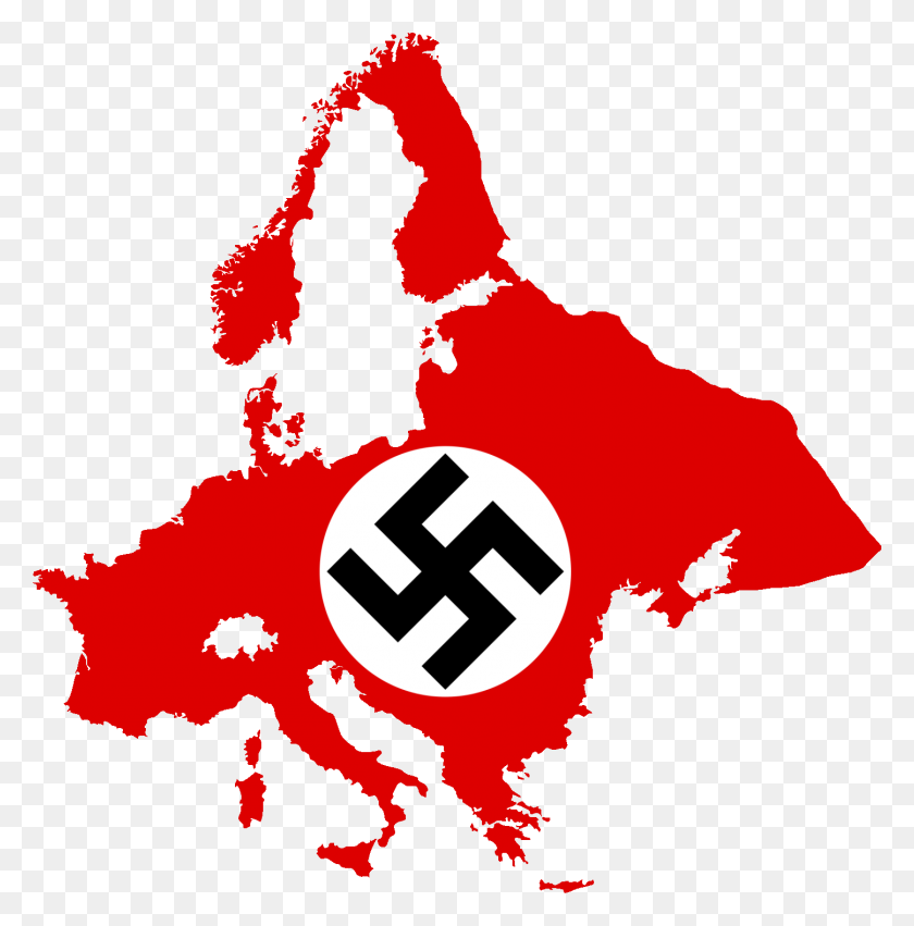 1447x1468 Flag Map Of Nazi Occupied Europe - Nazi Flag PNG