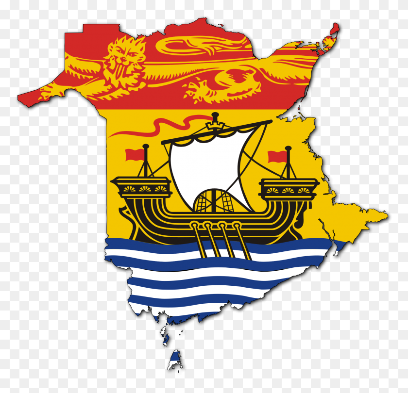 2000x1925 Карта Флага Нью-Брансуика - Карта Канады Клипарт
