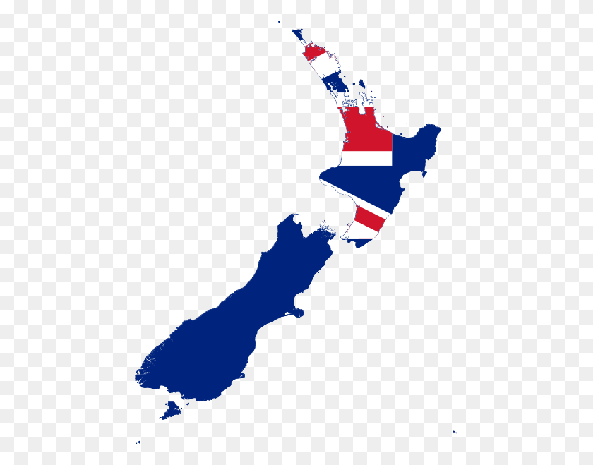 457x599 Flag Map Of New Zealand - New Zealand PNG