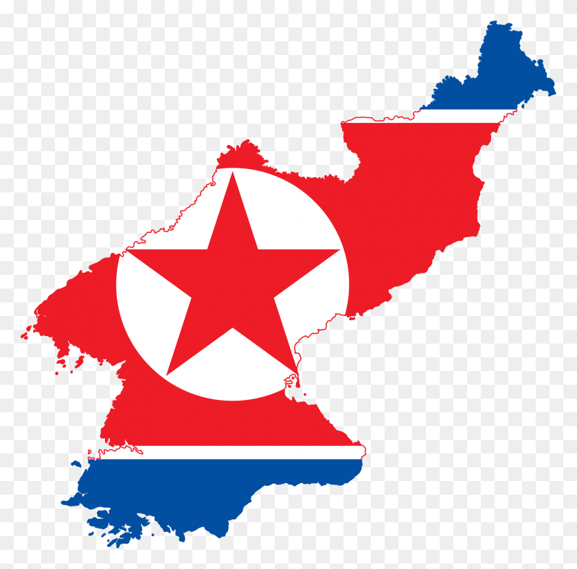 2000x1971 Bandera De Mapa De Corea Del Norte - Bandera De Corea Png